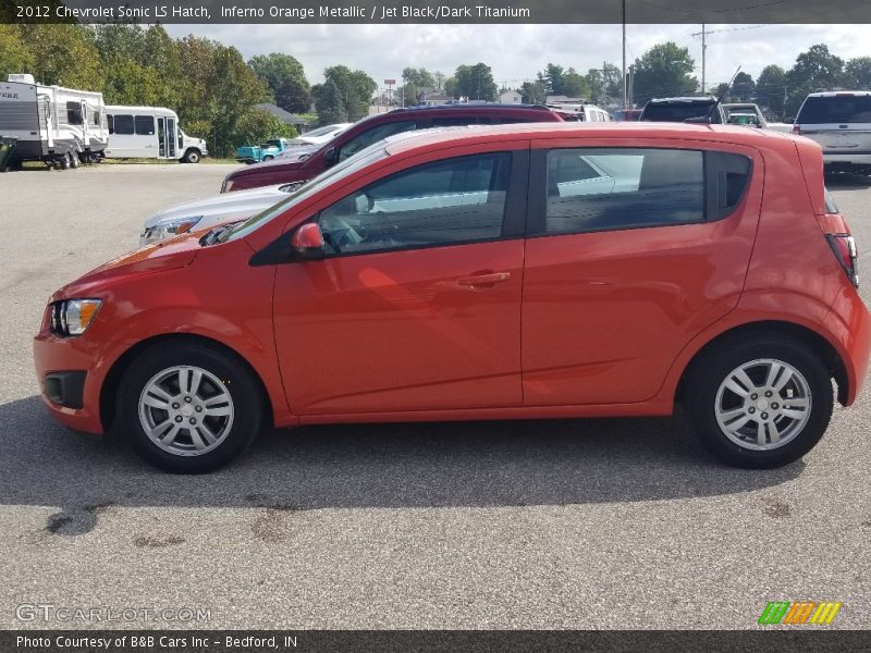 Inferno Orange Metallic / Jet Black/Dark Titanium 2012 Chevrolet Sonic LS Hatch