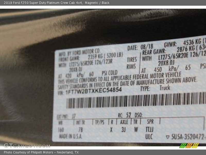 Magnetic / Black 2019 Ford F250 Super Duty Platinum Crew Cab 4x4