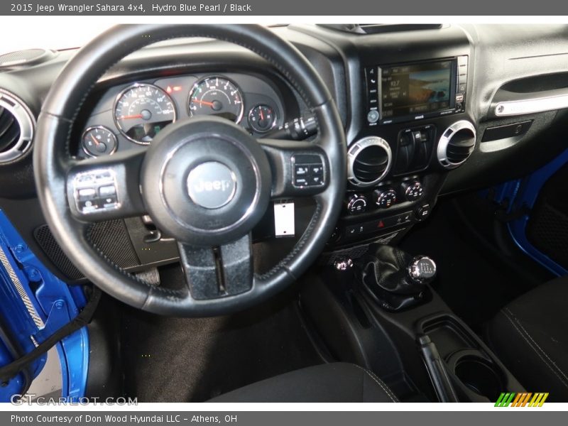 Hydro Blue Pearl / Black 2015 Jeep Wrangler Sahara 4x4