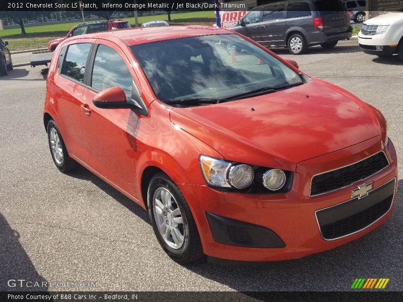 Inferno Orange Metallic / Jet Black/Dark Titanium 2012 Chevrolet Sonic LS Hatch