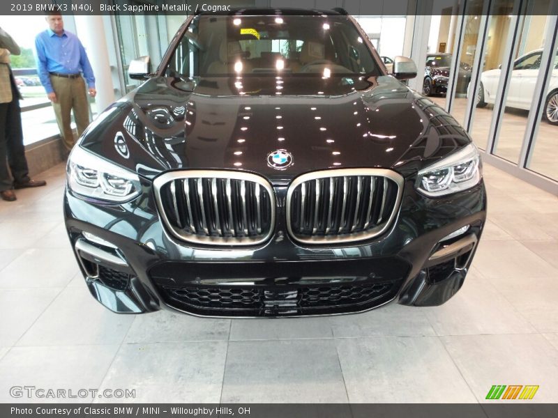 Black Sapphire Metallic / Cognac 2019 BMW X3 M40i