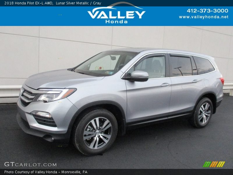 Lunar Silver Metallic / Gray 2018 Honda Pilot EX-L AWD