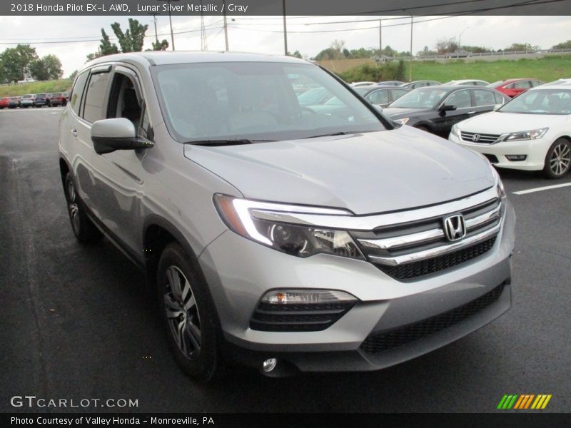 Lunar Silver Metallic / Gray 2018 Honda Pilot EX-L AWD