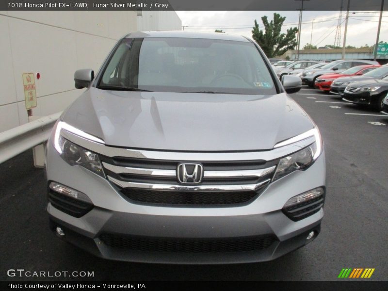 Lunar Silver Metallic / Gray 2018 Honda Pilot EX-L AWD