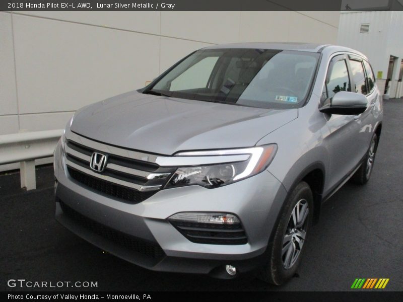 Lunar Silver Metallic / Gray 2018 Honda Pilot EX-L AWD