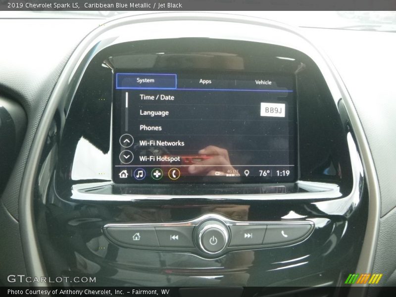 Caribbean Blue Metallic / Jet Black 2019 Chevrolet Spark LS