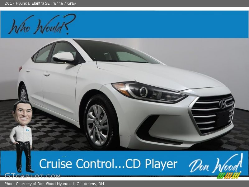 White / Gray 2017 Hyundai Elantra SE