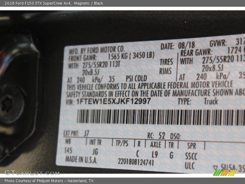 Magnetic / Black 2018 Ford F150 STX SuperCrew 4x4