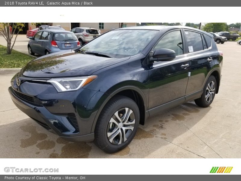 Galactic Aqua Mica / Black 2018 Toyota RAV4 LE