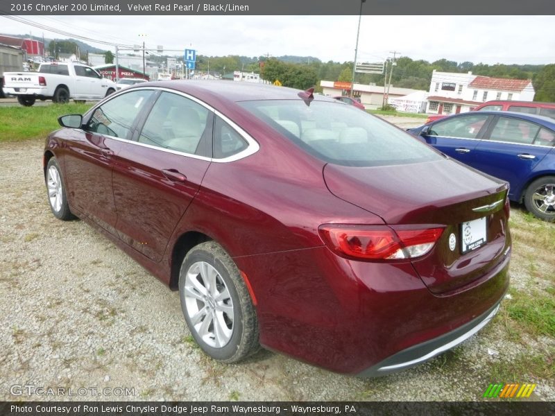 Velvet Red Pearl / Black/Linen 2016 Chrysler 200 Limited