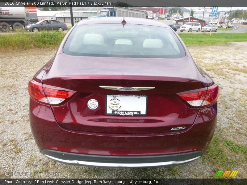 Velvet Red Pearl / Black/Linen 2016 Chrysler 200 Limited