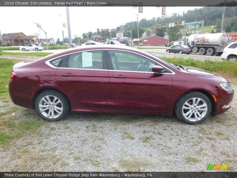 Velvet Red Pearl / Black/Linen 2016 Chrysler 200 Limited