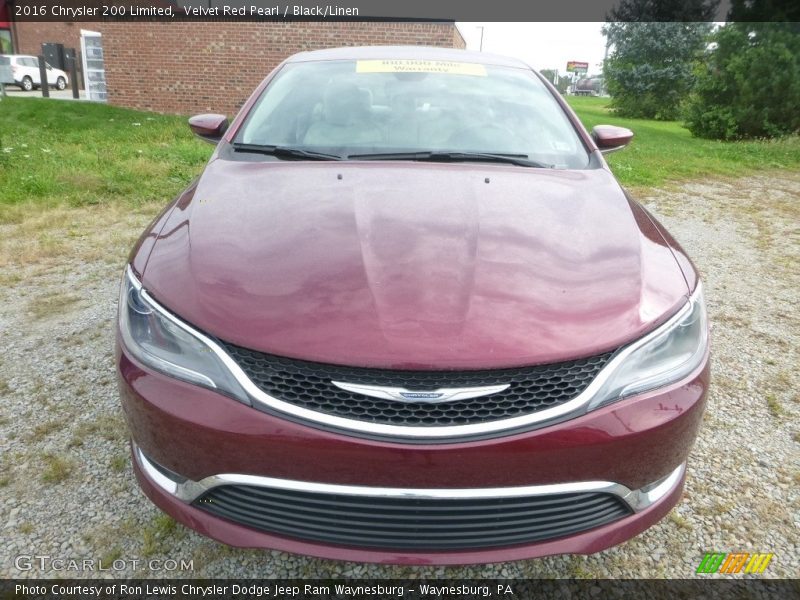 Velvet Red Pearl / Black/Linen 2016 Chrysler 200 Limited