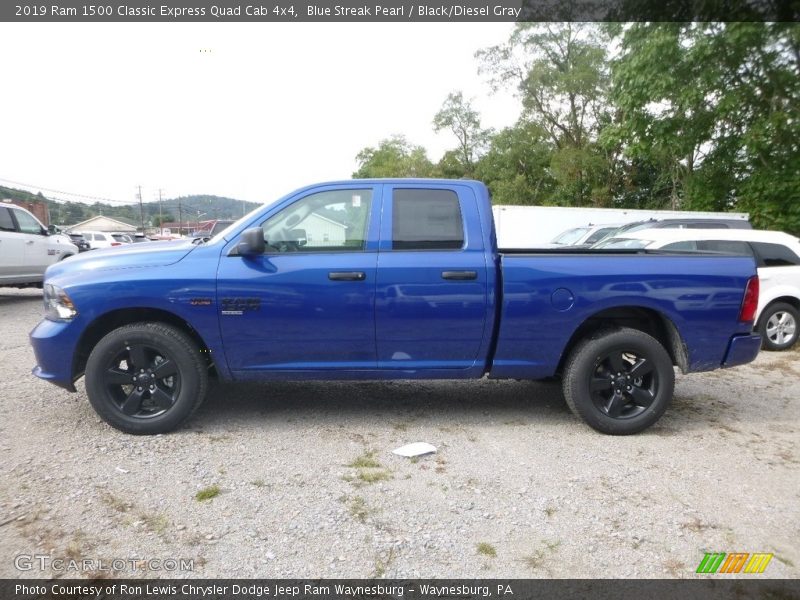 Blue Streak Pearl / Black/Diesel Gray 2019 Ram 1500 Classic Express Quad Cab 4x4