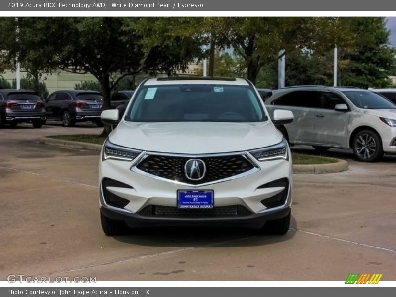 White Diamond Pearl / Espresso 2019 Acura RDX Technology AWD