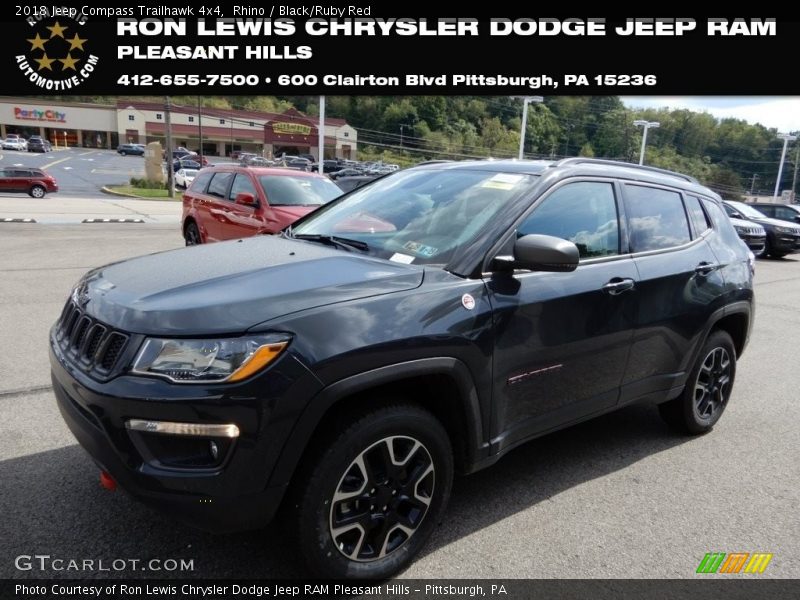 Rhino / Black/Ruby Red 2018 Jeep Compass Trailhawk 4x4