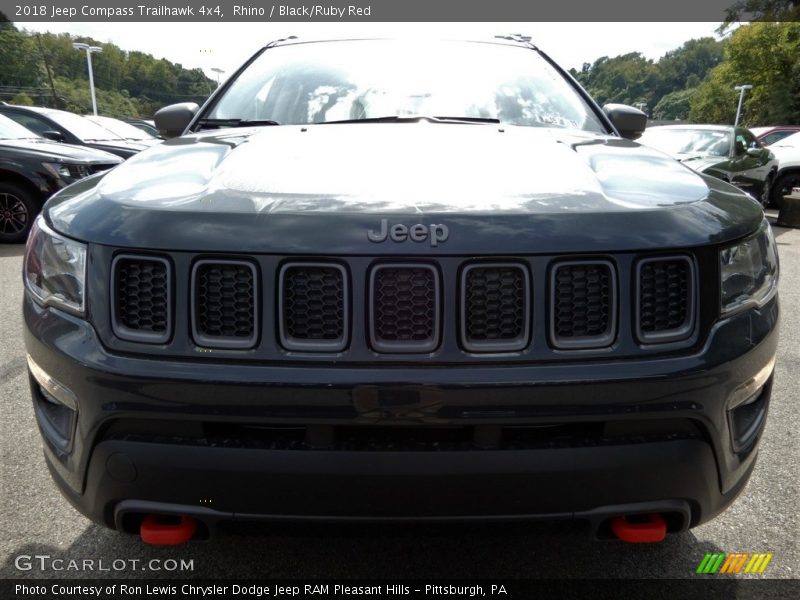 Rhino / Black/Ruby Red 2018 Jeep Compass Trailhawk 4x4