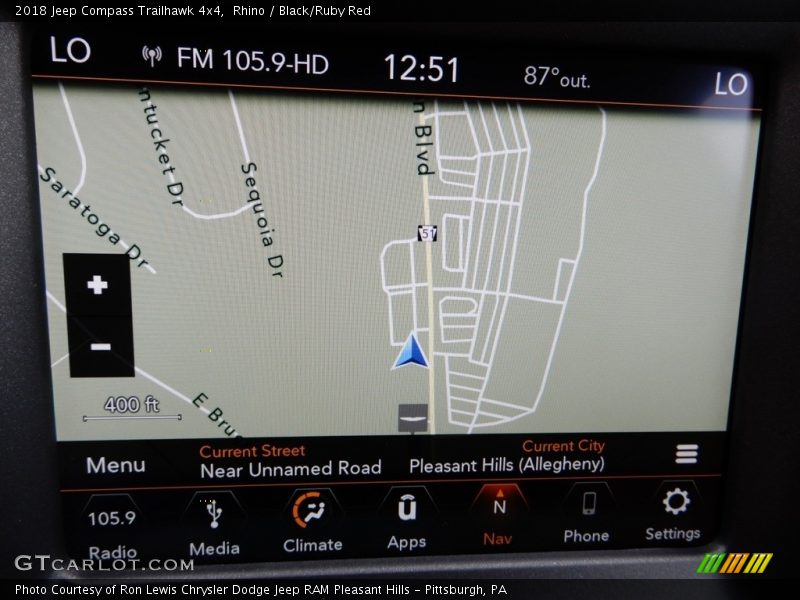 Rhino / Black/Ruby Red 2018 Jeep Compass Trailhawk 4x4