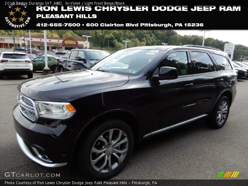 In–Violet / Light Frost Beige/Black 2018 Dodge Durango SXT AWD