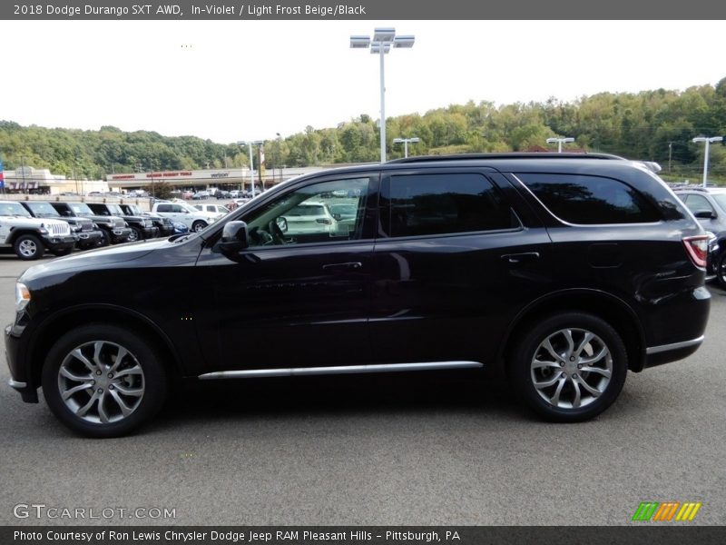 In–Violet / Light Frost Beige/Black 2018 Dodge Durango SXT AWD