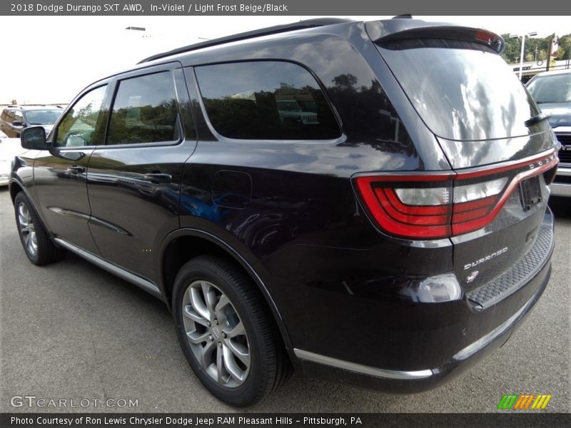 In–Violet / Light Frost Beige/Black 2018 Dodge Durango SXT AWD