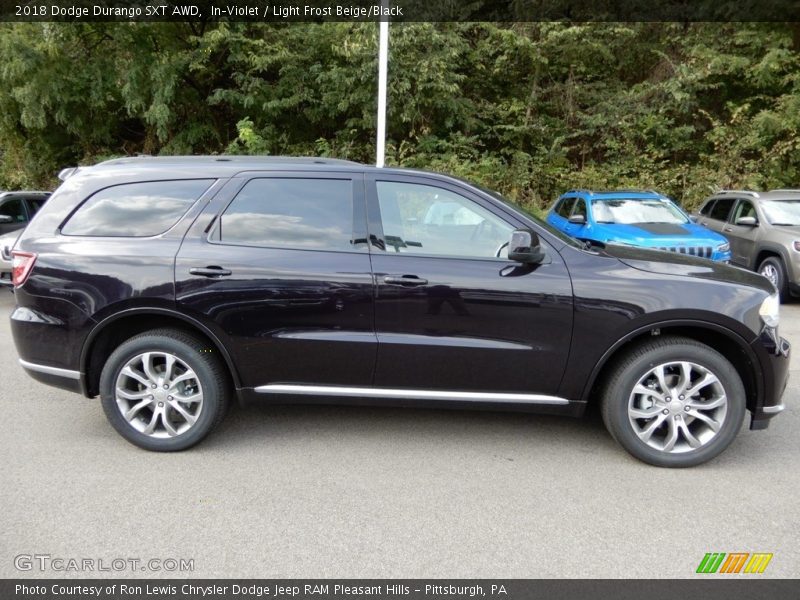 In–Violet / Light Frost Beige/Black 2018 Dodge Durango SXT AWD