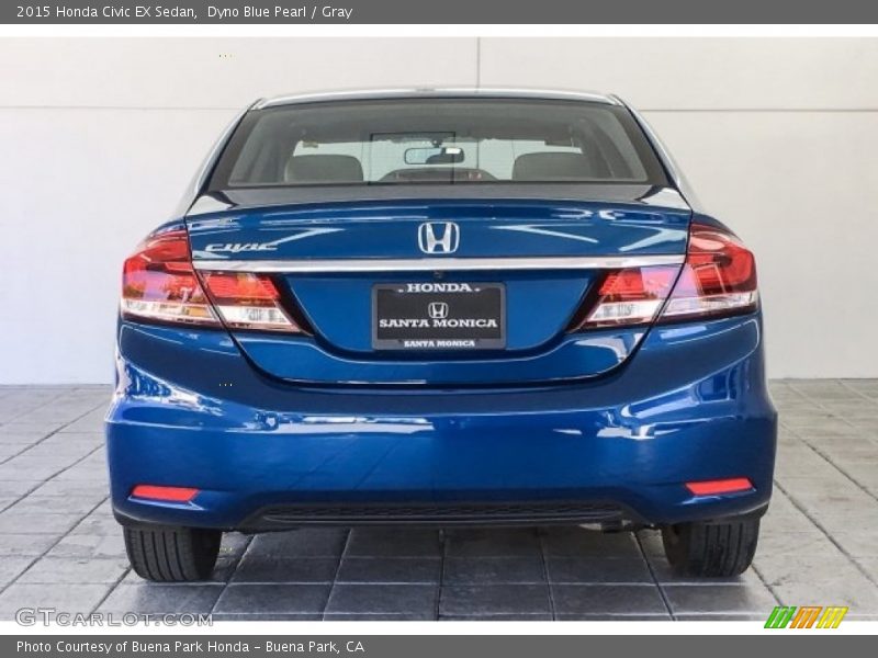 Dyno Blue Pearl / Gray 2015 Honda Civic EX Sedan