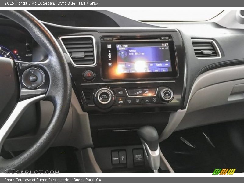 Dyno Blue Pearl / Gray 2015 Honda Civic EX Sedan