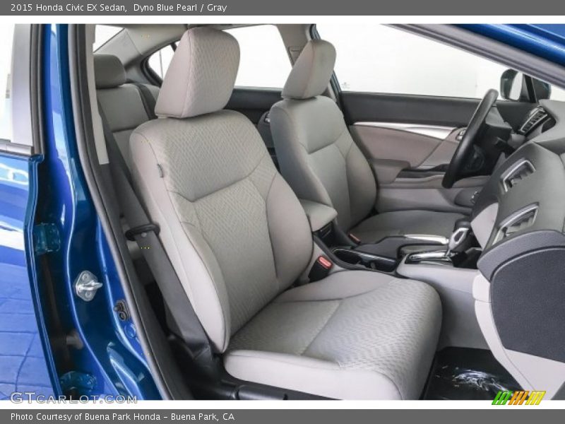 Dyno Blue Pearl / Gray 2015 Honda Civic EX Sedan