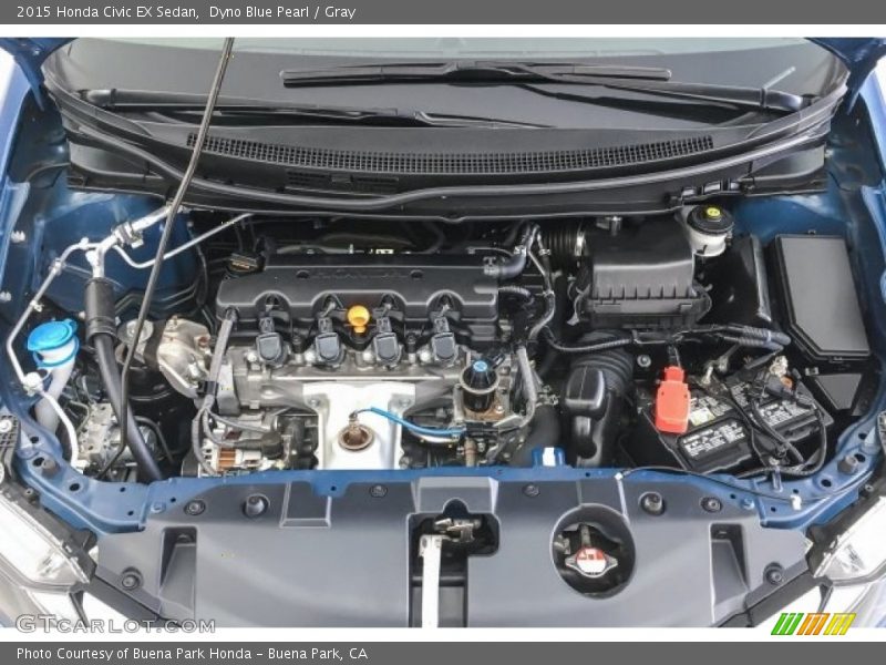 Dyno Blue Pearl / Gray 2015 Honda Civic EX Sedan