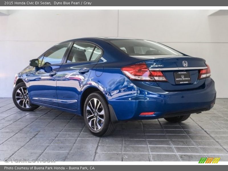 Dyno Blue Pearl / Gray 2015 Honda Civic EX Sedan