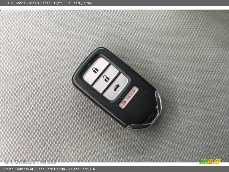Dyno Blue Pearl / Gray 2015 Honda Civic EX Sedan