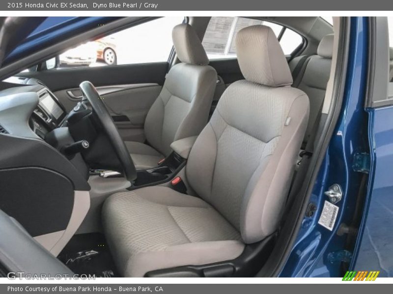 Dyno Blue Pearl / Gray 2015 Honda Civic EX Sedan