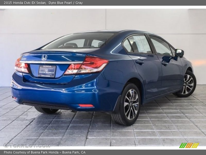 Dyno Blue Pearl / Gray 2015 Honda Civic EX Sedan