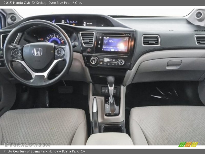 Dyno Blue Pearl / Gray 2015 Honda Civic EX Sedan