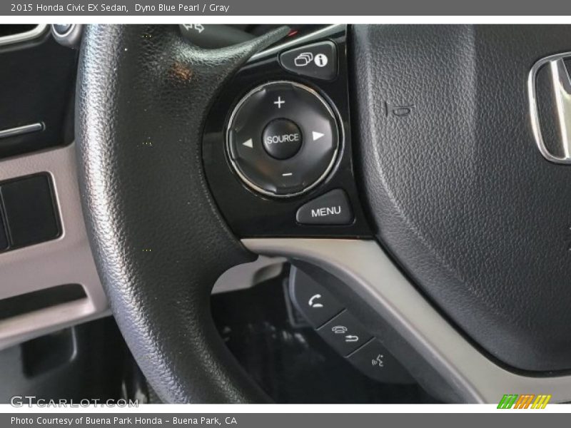 Dyno Blue Pearl / Gray 2015 Honda Civic EX Sedan