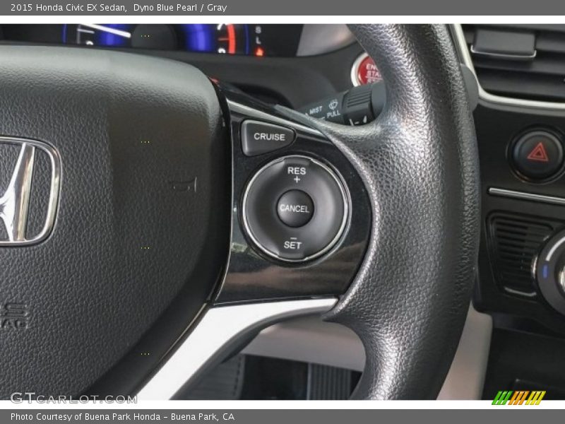 Dyno Blue Pearl / Gray 2015 Honda Civic EX Sedan