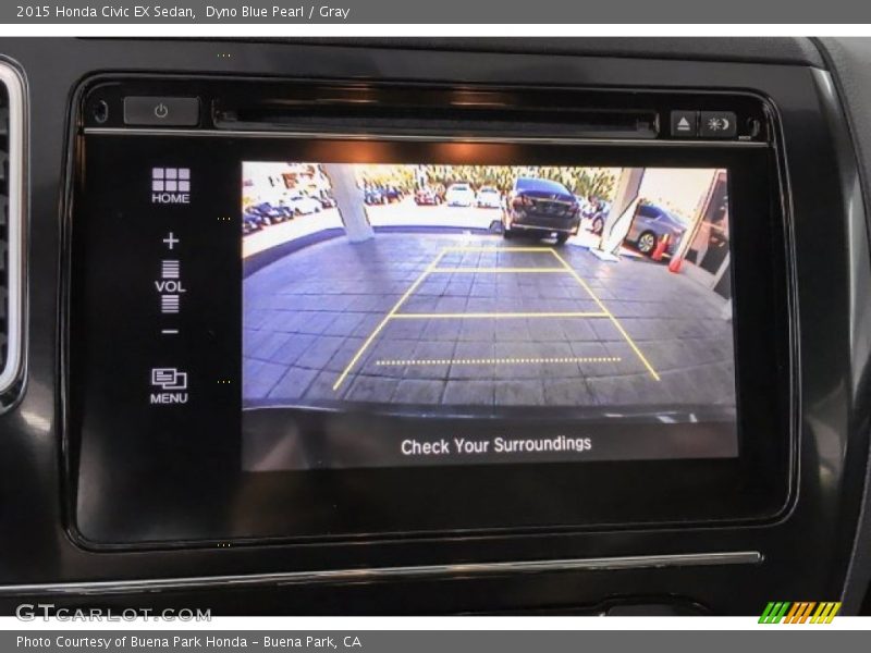 Dyno Blue Pearl / Gray 2015 Honda Civic EX Sedan