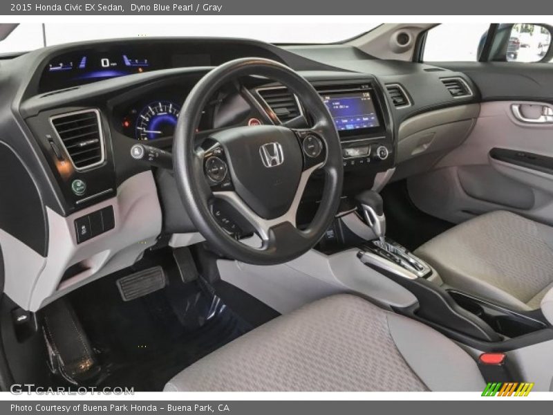 Dyno Blue Pearl / Gray 2015 Honda Civic EX Sedan