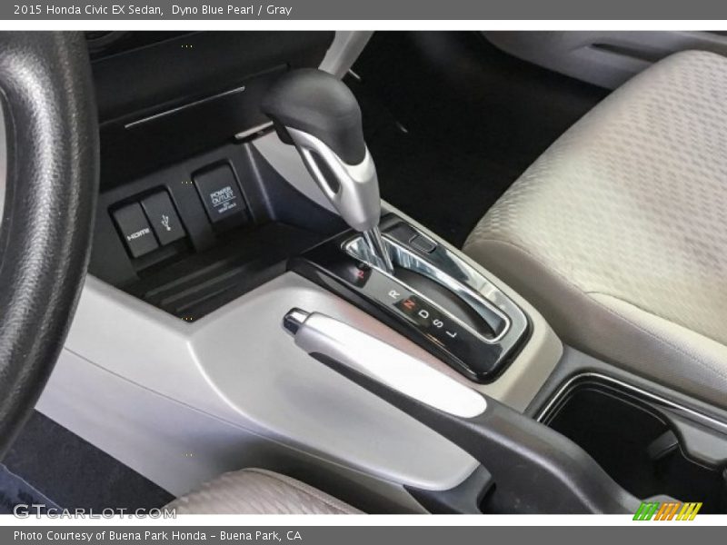 Dyno Blue Pearl / Gray 2015 Honda Civic EX Sedan