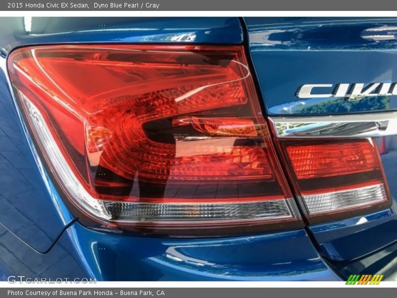 Dyno Blue Pearl / Gray 2015 Honda Civic EX Sedan