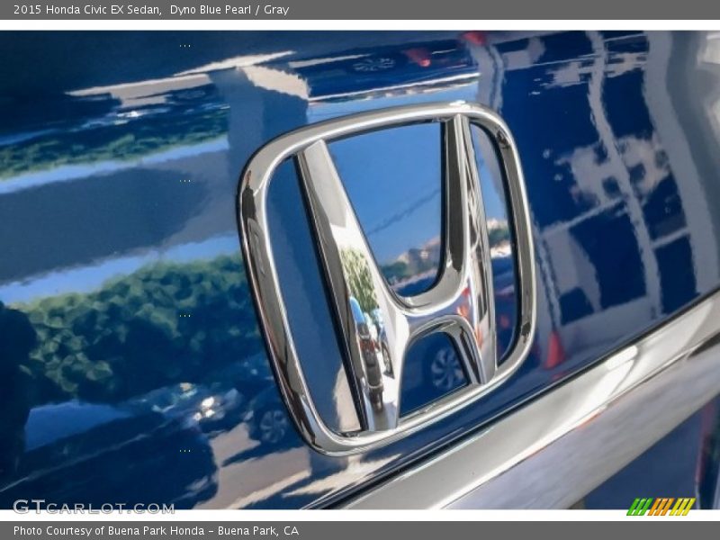 Dyno Blue Pearl / Gray 2015 Honda Civic EX Sedan