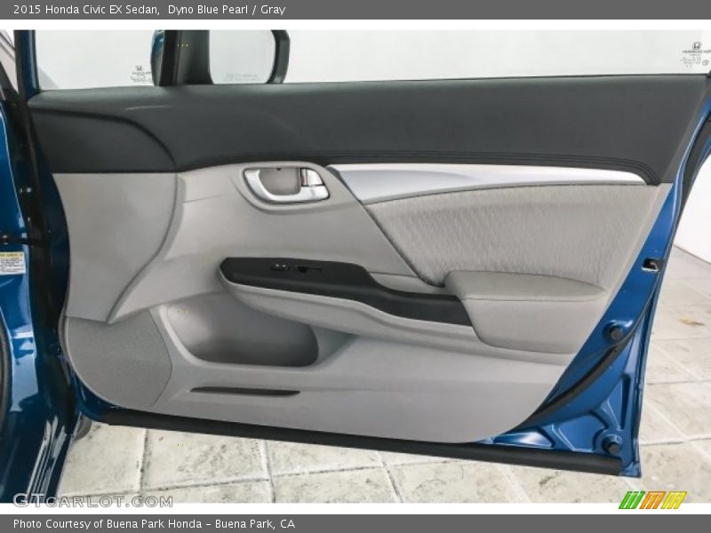 Dyno Blue Pearl / Gray 2015 Honda Civic EX Sedan