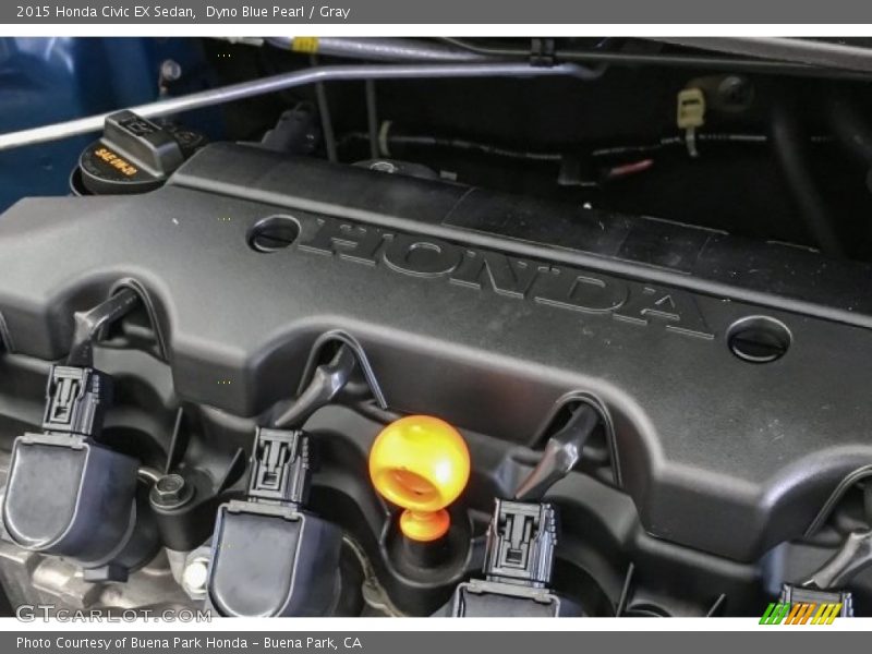 Dyno Blue Pearl / Gray 2015 Honda Civic EX Sedan