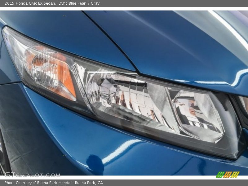 Dyno Blue Pearl / Gray 2015 Honda Civic EX Sedan