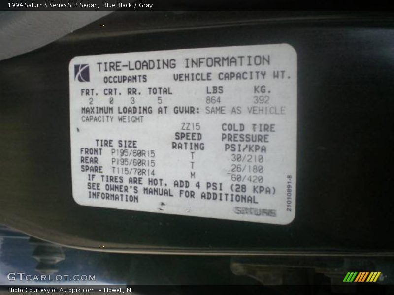 Blue Black / Gray 1994 Saturn S Series SL2 Sedan