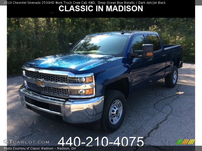Deep Ocean Blue Metallic / Dark Ash/Jet Black 2019 Chevrolet Silverado 2500HD Work Truck Crew Cab 4WD