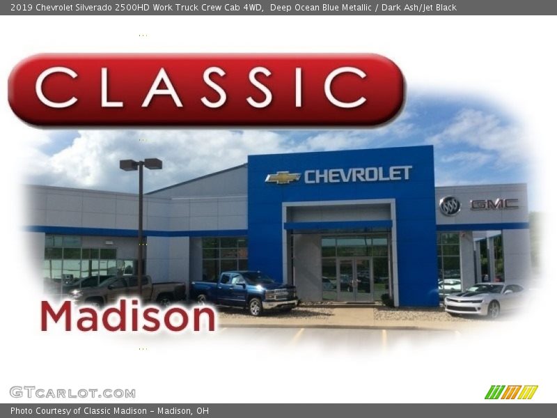 Deep Ocean Blue Metallic / Dark Ash/Jet Black 2019 Chevrolet Silverado 2500HD Work Truck Crew Cab 4WD