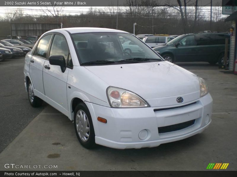 Polar White / Black 2002 Suzuki Aerio S Sedan
