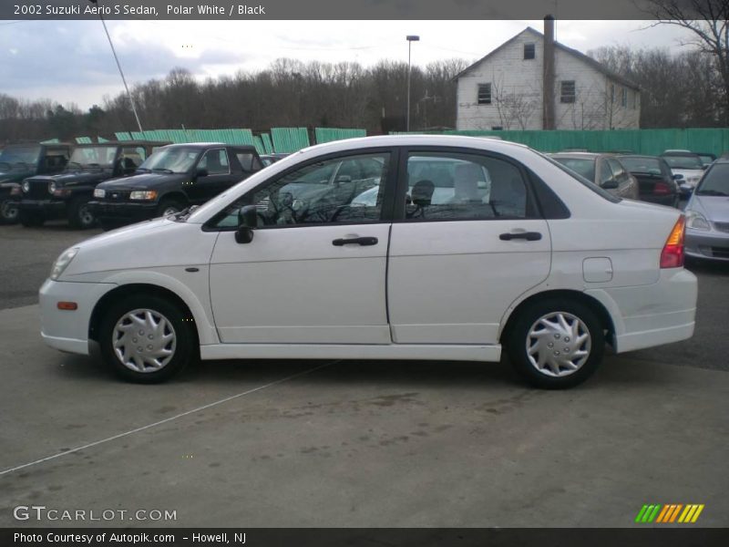 Polar White / Black 2002 Suzuki Aerio S Sedan